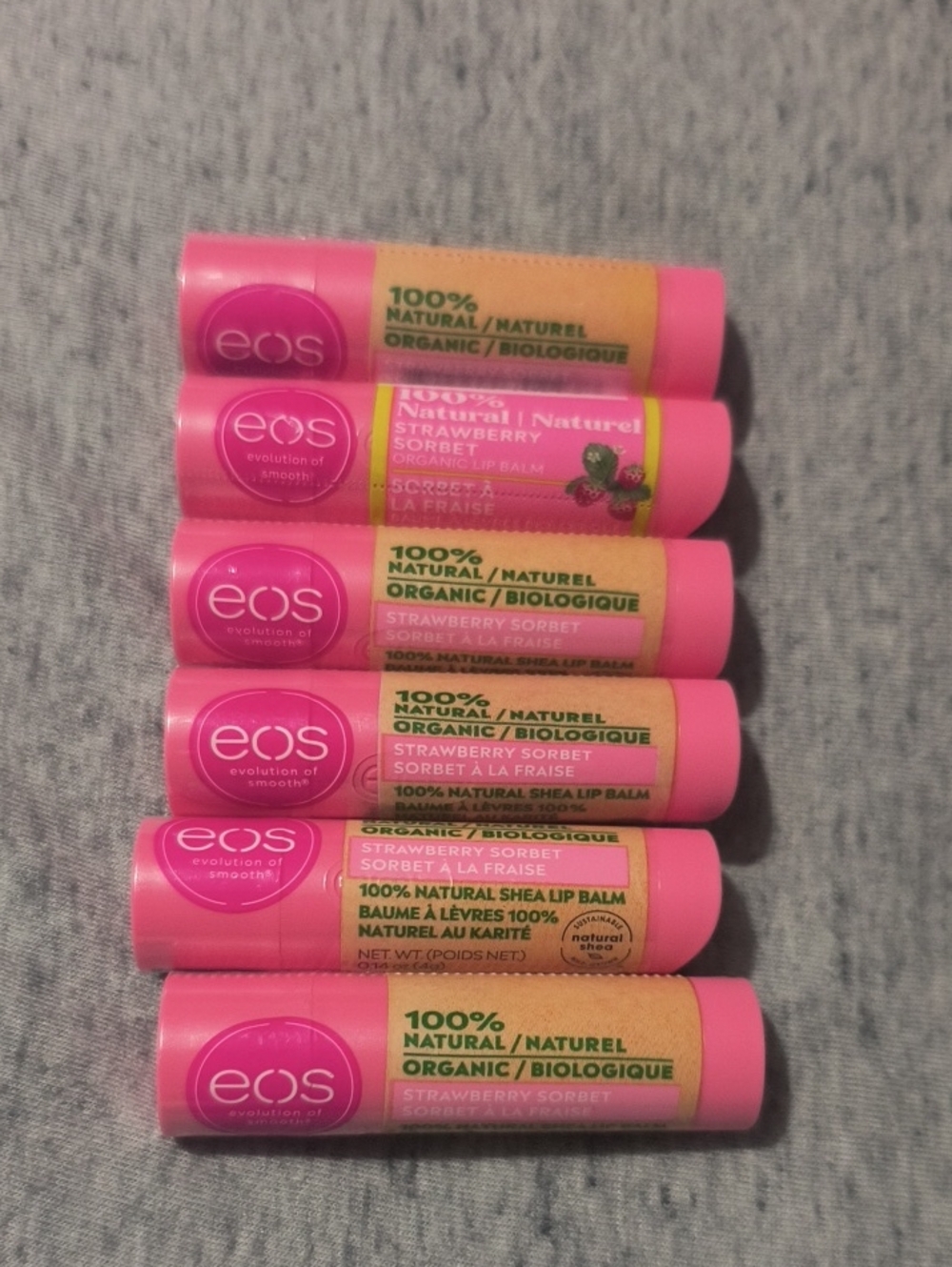 eos Strawberry Sorbet Lip Balm Tubes - Bright Pink
